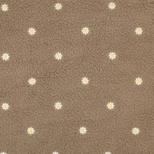 Load image into Gallery viewer, Teddy Sherpa Embroidered Daisies taupe