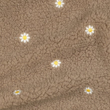 Load image into Gallery viewer, Teddy Sherpa Embroidered Daisies taupe