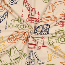 Load image into Gallery viewer, Roadwork Vehicles French terry sand