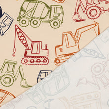 Load image into Gallery viewer, Roadwork Vehicles French terry sand