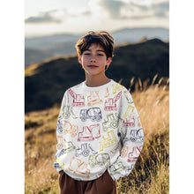 Load image into Gallery viewer, Roadwork Vehicles French terry light blue