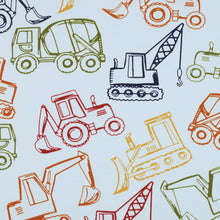 Load image into Gallery viewer, Roadwork Vehicles French terry light blue