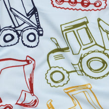 Load image into Gallery viewer, Roadwork Vehicles French terry light blue