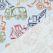 Load image into Gallery viewer, Roadwork Vehicles French terry light blue