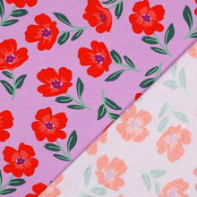 Load image into Gallery viewer, Flowers on pink brushed sweatshirt