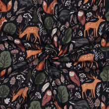 Load image into Gallery viewer, Woodland Animals on dark navy brushed sweatshirt