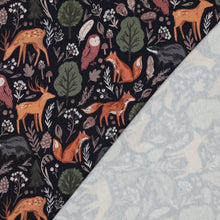 Load image into Gallery viewer, Woodland Animals on dark navy brushed sweatshirt