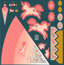 Load image into Gallery viewer, DIY Giant Sweets/Gift Cone Schultüte cotton panel Unicorn