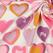 Load image into Gallery viewer, Peace and Love Hearts French terry, ecru