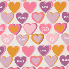 Load image into Gallery viewer, Peace and Love Hearts French terry, ecru