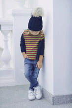 Load image into Gallery viewer, Multi Stripe yarn dyed jersey, rainbow, 0.5 cm