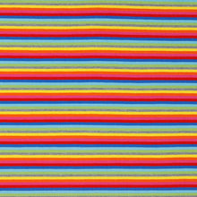 Load image into Gallery viewer, Multi Stripe yarn dyed jersey, rainbow, 0.5 cm