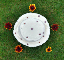 Load image into Gallery viewer, Teddy Sherpa Embroidered Daisies rosewood 0.7 M PIECE