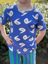 Load image into Gallery viewer, Jennifer Bouron Geese GOTS ribbed jersey - blue