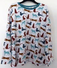 Load image into Gallery viewer, Colourful Leopards on white GOTS organic brushed sweatshirt