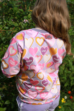 Load image into Gallery viewer, Peace and Love Hearts French terry, lilac