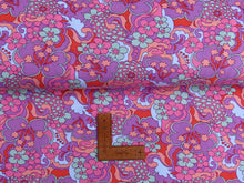 Load image into Gallery viewer, Abstract Flowers purple French terry