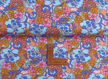 Load image into Gallery viewer, Abstract Flowers blue French terry