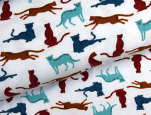 Load image into Gallery viewer, Colourful Leopards on white GOTS organic brushed sweatshirt