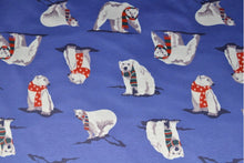 Load image into Gallery viewer, Polar Bears on blue Alpenfleece/ Alpine fleece/fleece back sweatshirt