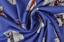 Load image into Gallery viewer, Polar Bears on blue Alpenfleece/ Alpine fleece/fleece back sweatshirt