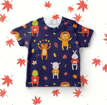 Load image into Gallery viewer, Fall Friends on dark blue French terry