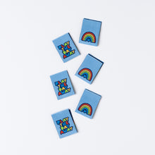 Load image into Gallery viewer, 'PLAY THE DAY AWAY' Pack of 6 sewing labels
