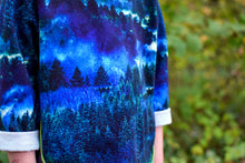Load image into Gallery viewer, Forest Landscape Inks and greens French terry