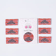 Load image into Gallery viewer, 'LOVE YOURSELF REVOLUTION' Pack of 6 sewing labels