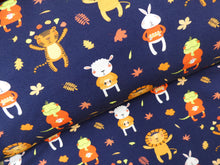 Load image into Gallery viewer, Fall Friends on dark blue French terry