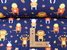 Load image into Gallery viewer, Fall Friends on dark blue French terry
