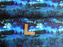 Load image into Gallery viewer, Forest Landscape Inks and greens French terry