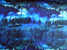 Load image into Gallery viewer, Forest Landscape Inks and greens French terry