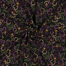 Load image into Gallery viewer, Violets on anthracite melange jersey
