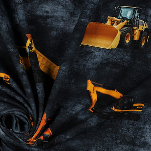 Construction Vehicles denim look jersey