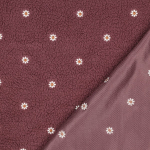 Teddy Sherpa Embroidered Daisies rosewood 1.7  M PIECE