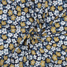 Load image into Gallery viewer, Glitter Flowers navy jersey
