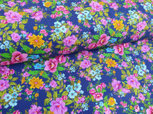 Load image into Gallery viewer, Summer Bouquet on navy jersey
