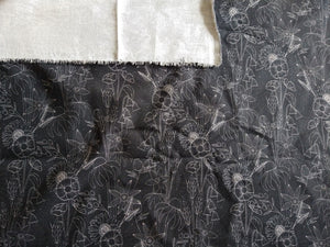 Monochrome Meadow cotton twill denim 320 gsm