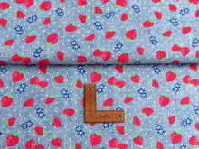 Load image into Gallery viewer, Strawberries cotton chambray
