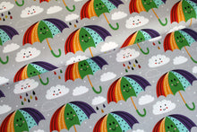 Load image into Gallery viewer, Rainbow Brollies on grey jersey ETA W/C 24.03
