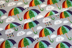 Rainbow Brollies on grey jersey ETA W/C 24.03