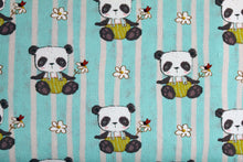 Load image into Gallery viewer, Baby Panda on stripes jersey 0.5 M PIECE
