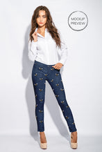 Load image into Gallery viewer, Bees on jeans effect jersey 0.5 M PIECE
