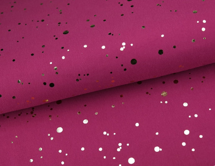 Foil print jersey, Plum