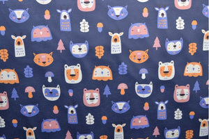 Animal Faces on navy jogging sweatshirt DUE IN STOCK W/C 27.10