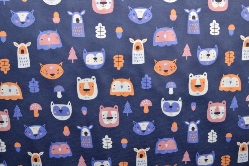 Animal Faces on navy jogging sweatshirt DUE IN STOCK W/C 27.10