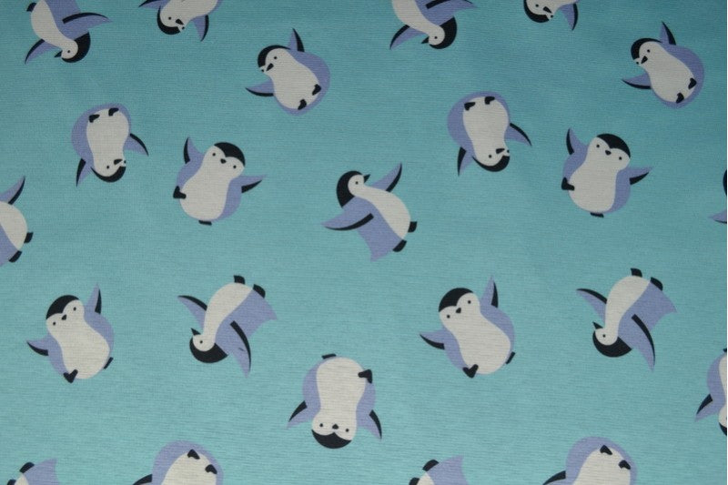 Penguins on sky blue jogging sweatshirt DUE IN STOCK W/C 27.10