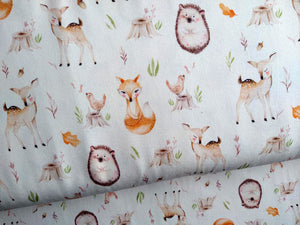 Woodland critters cotton jersey