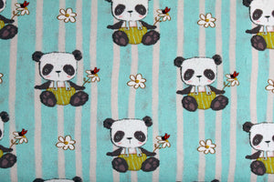 Baby Panda on stripes jersey 0.5 M PIECE